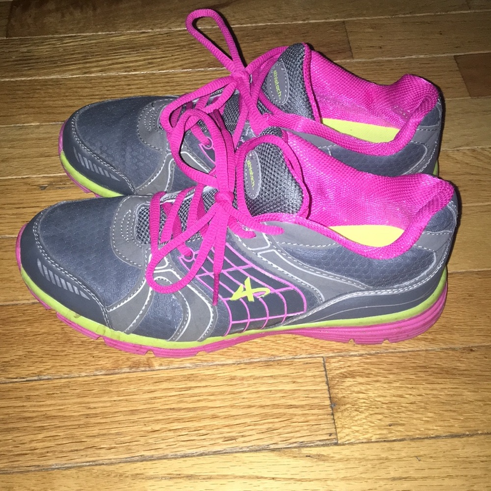 Grey and Pink Athletech Tennis Shoes